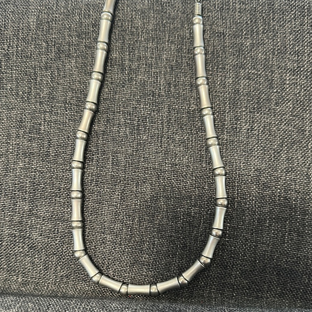 Elegant Silver Beaded Necklace
